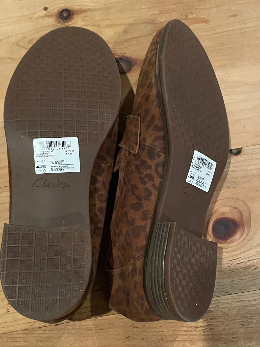 NWT Clark’s Comfort Coll Animal Print Suede Slip on loafers Old Money Capsule 8